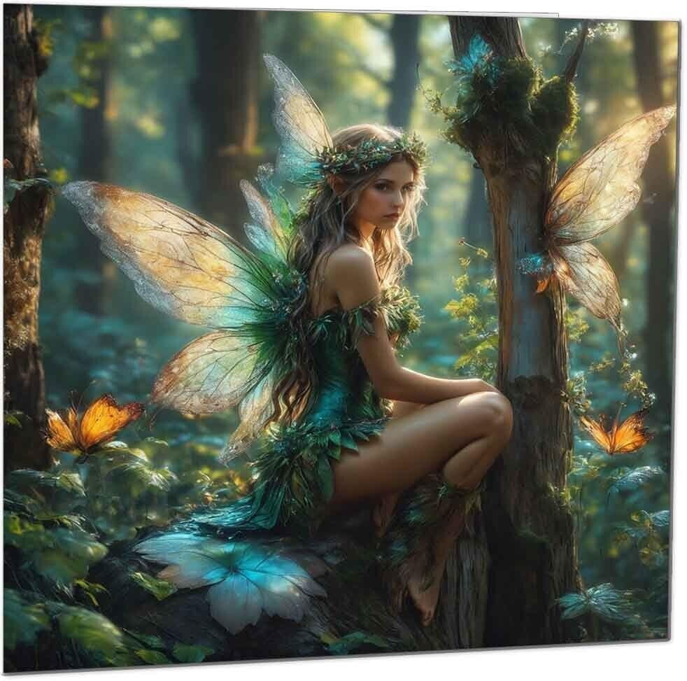 Beautiful Fairy Woman Greeting Card - Woodland Fairy Girl Card 145 x 145mm