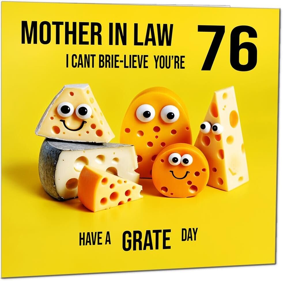 Mother in Law funny Birthday Card - Cheese Pun Funny Mother in Laws