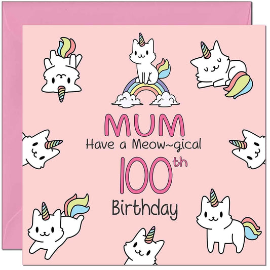 Mum Birthday Card - Funny Cat Cute Mother Mom