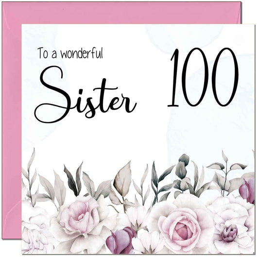 Sister's Birthday Card for Sister Floral Elegant