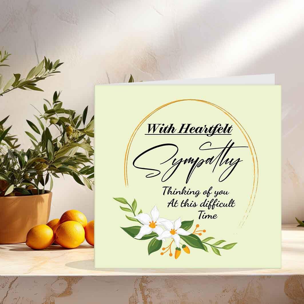 With Heartfelt Sympathy card, Sorry for your Loss Card condolences Bereavement,