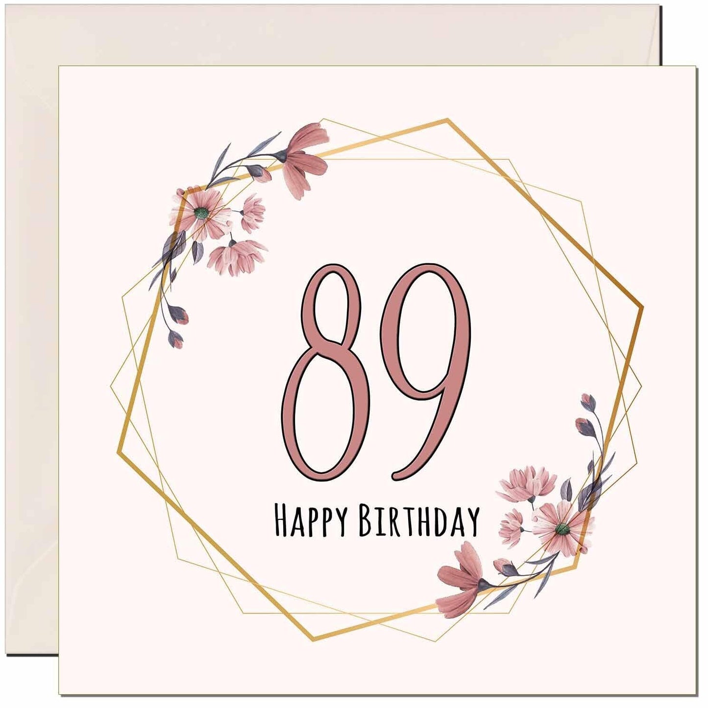 Floral Birthday Card for Women Elegant Beautiful