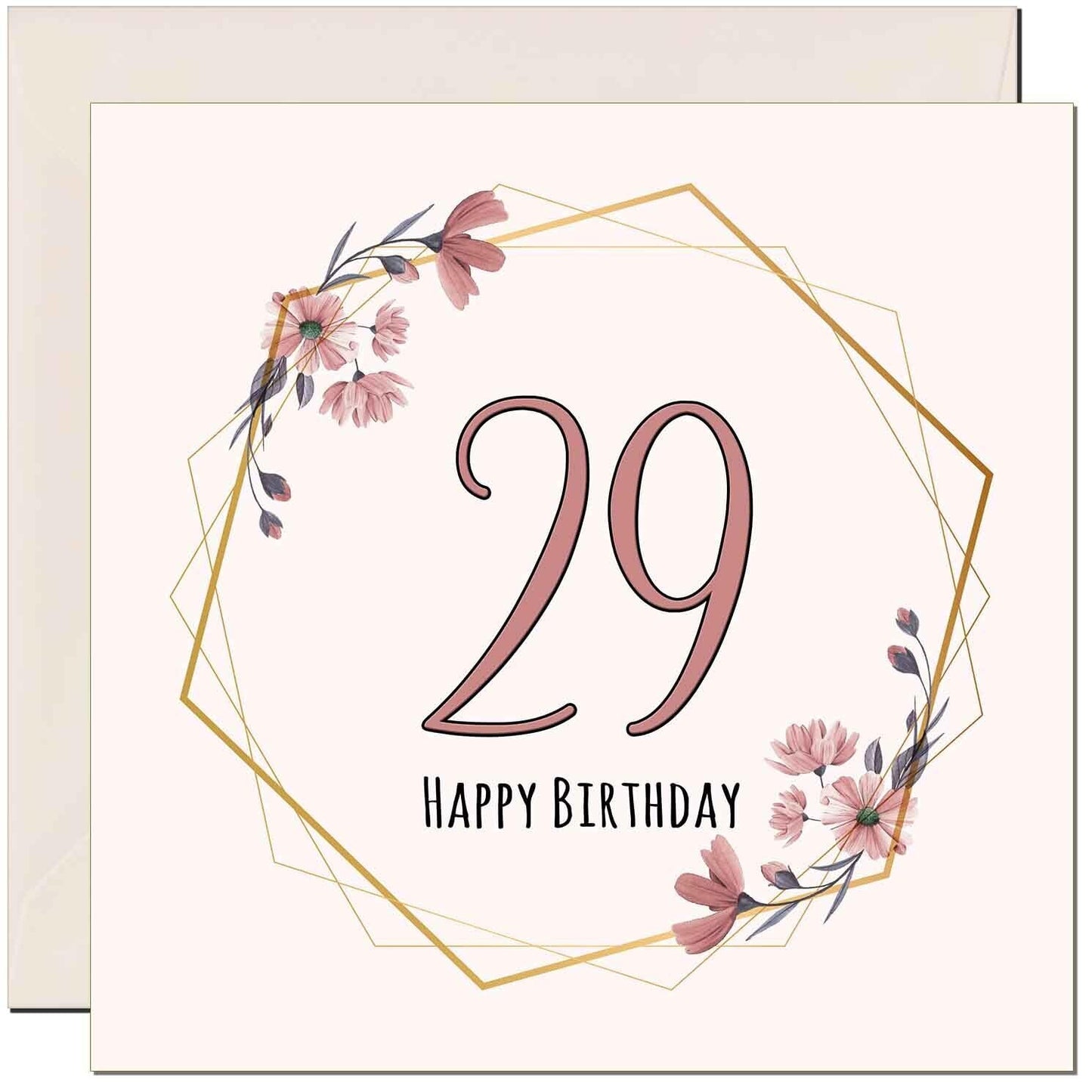 Floral Birthday Card for Women Elegant Beautiful