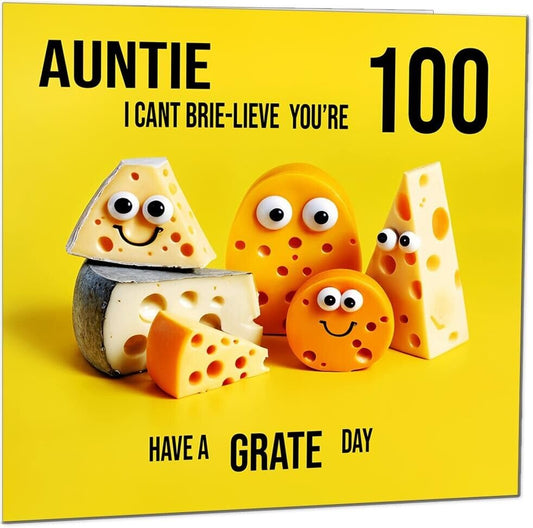Aunts funny Birthday Card for Aunt - Cheese Pun Funny Aunties