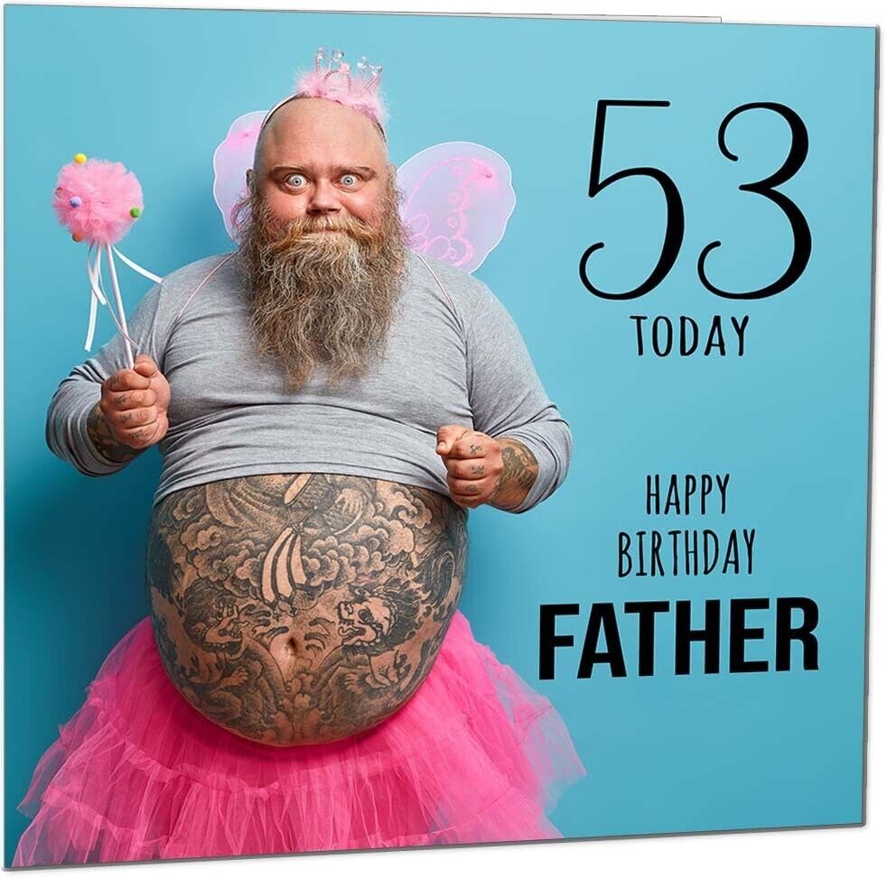 Dads Funny Birthday Card - Bearded Man Joke Funny Father