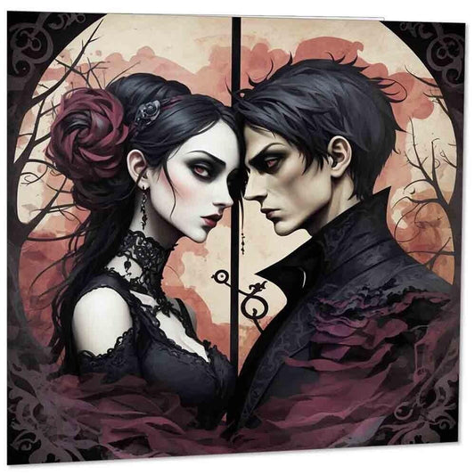 Gothic Greeting Card - Lovers Anniversary Boyfriend Girlfriend - 145mm x 145mm