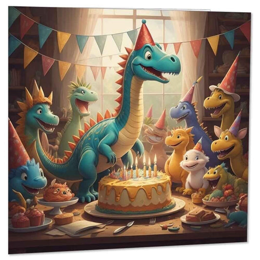 Dinosaur Birthday Card Dinosaurs 145 x 145mm
