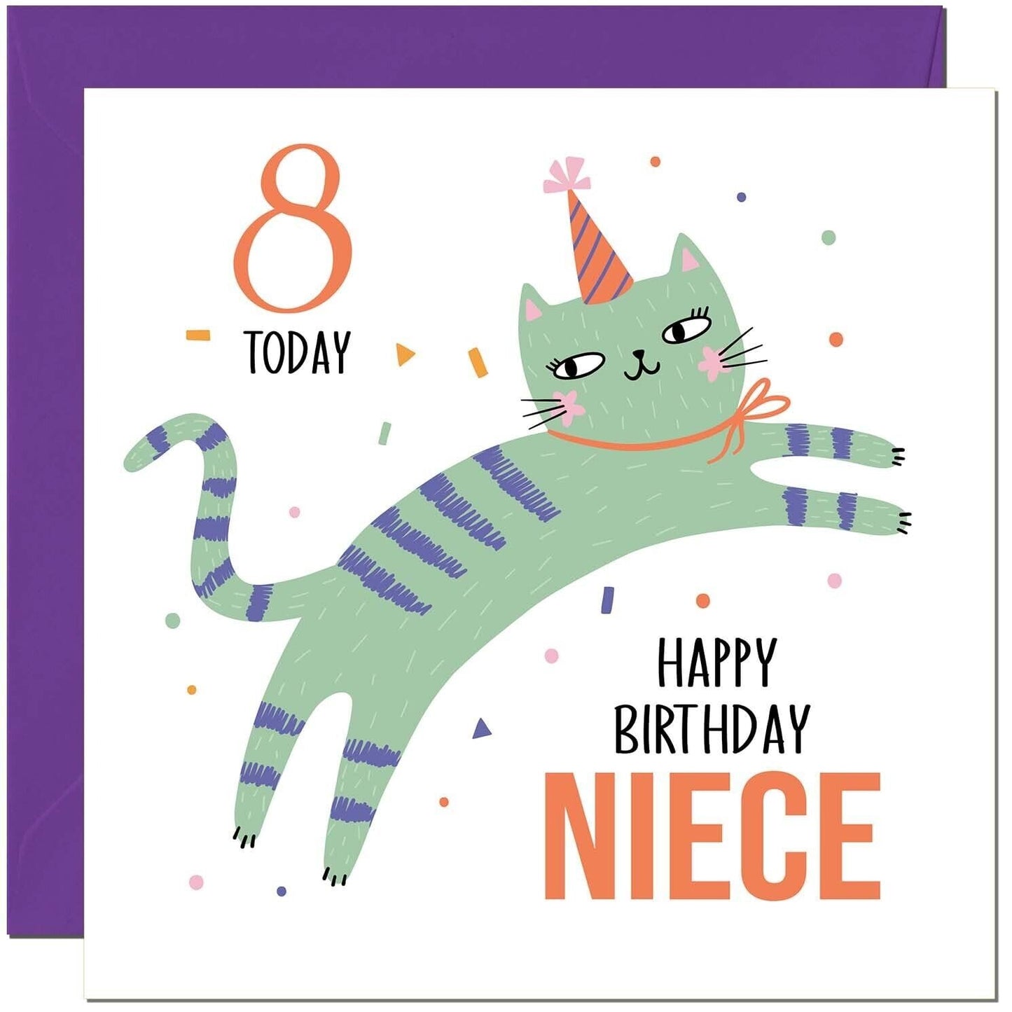 Niece Birthday Card for Kids Cat Cute Nieces