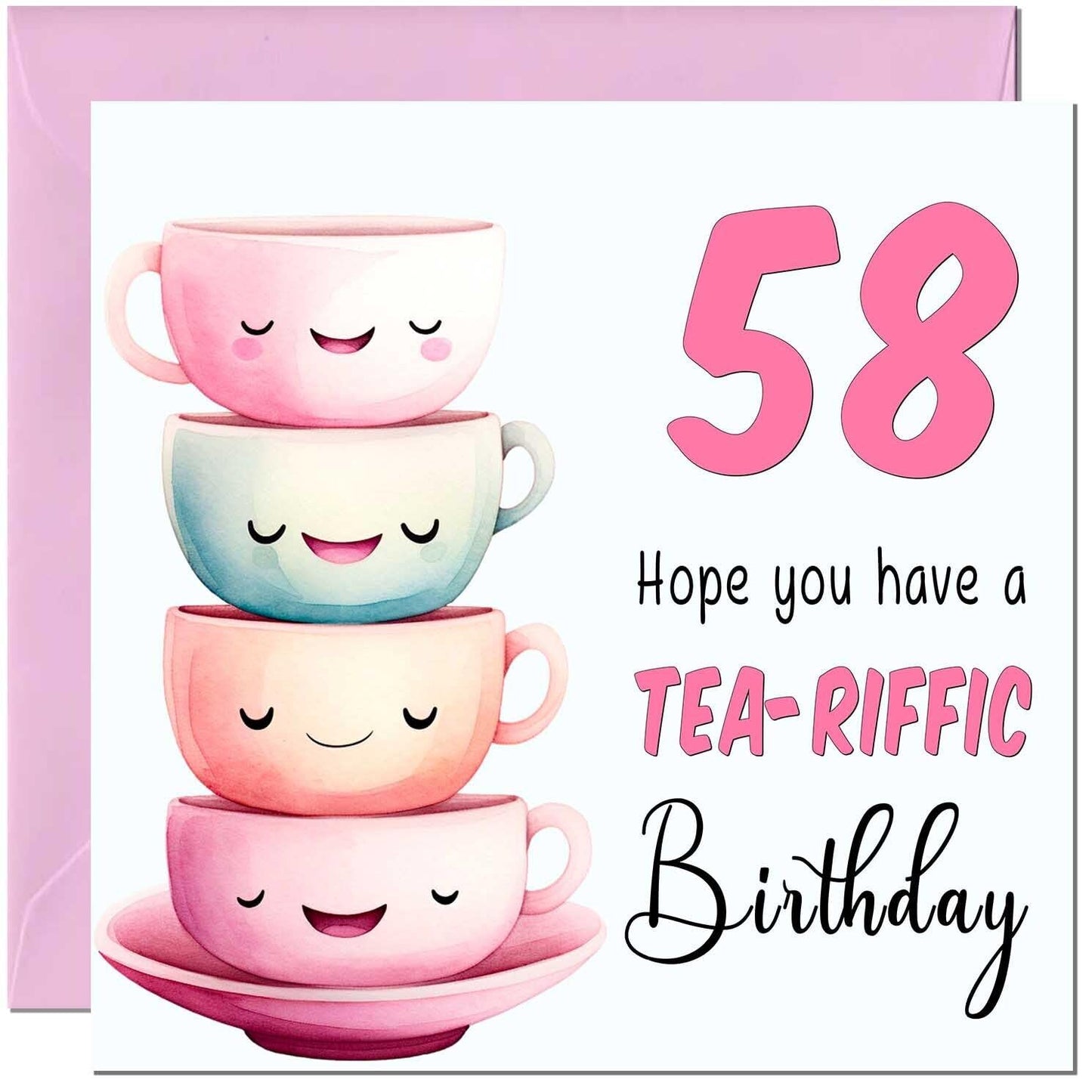 Birthday Card for Women Tea-Riffic Cute