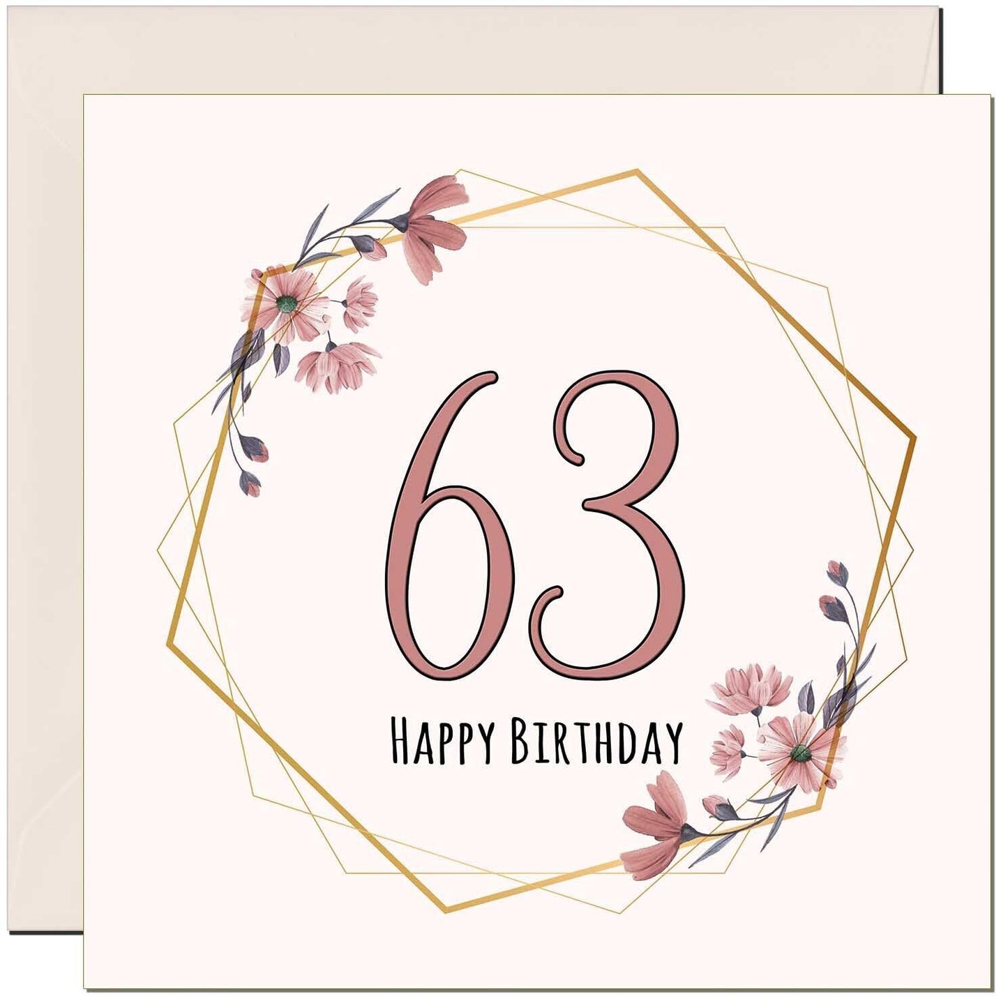 Floral Birthday Card for Women Elegant Beautiful