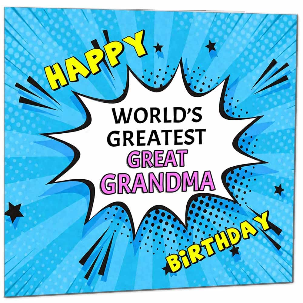 Wife Birthday Card - World's Greatest - Comic Book Pop Art Style Birthday Card for Wife