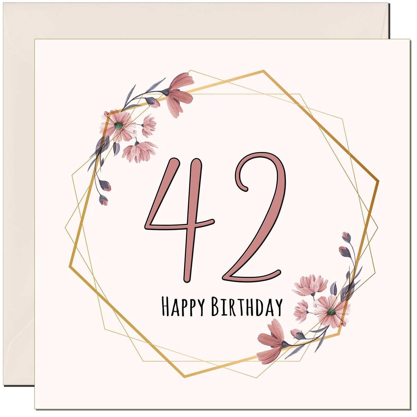 Floral Birthday Card for Women Elegant Beautiful