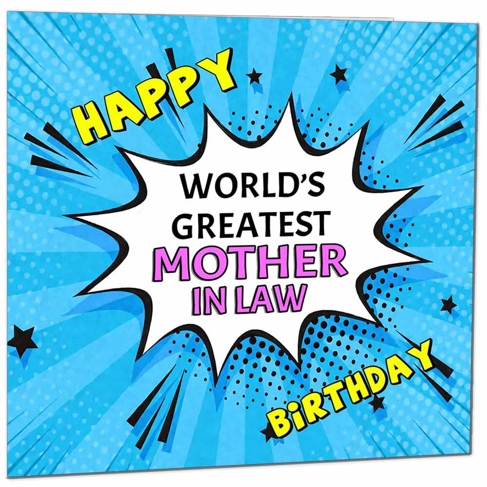 Wife Birthday Card - World's Greatest - Comic Book Pop Art Style Birthday Card for Wife