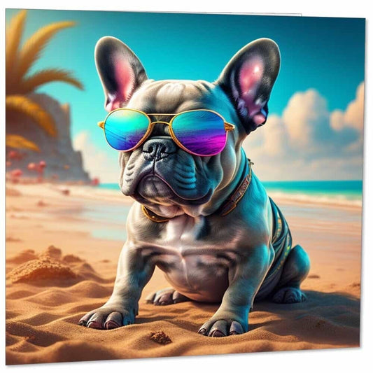French Bulldog Greeting Card - Cool Dog French Bulldog Card 145mm x 145mm
