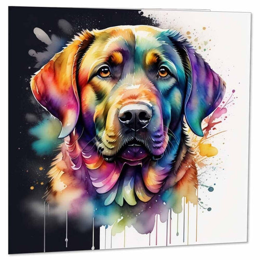 Watercolour Labrador dog Birthday Cards 145 x 145mm