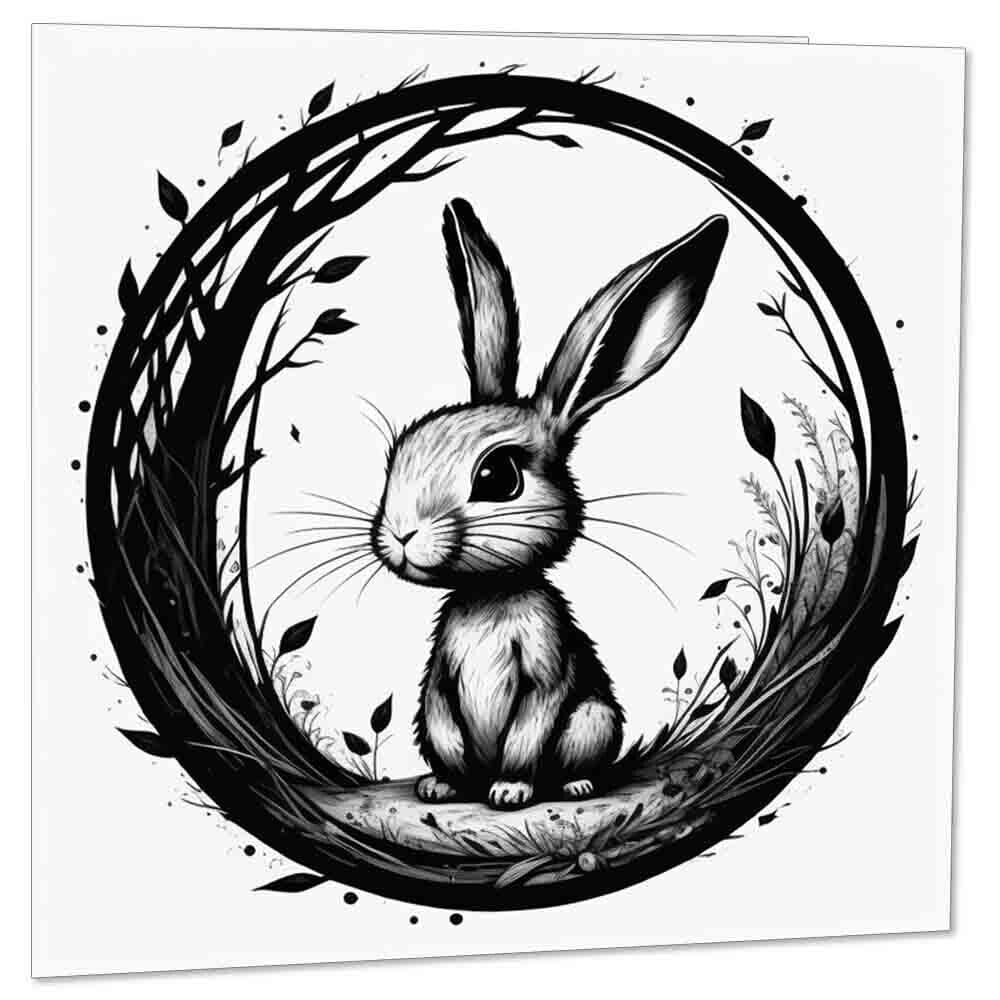 Gothic Bunny Rabbit Greeting Card 145 x 145mm