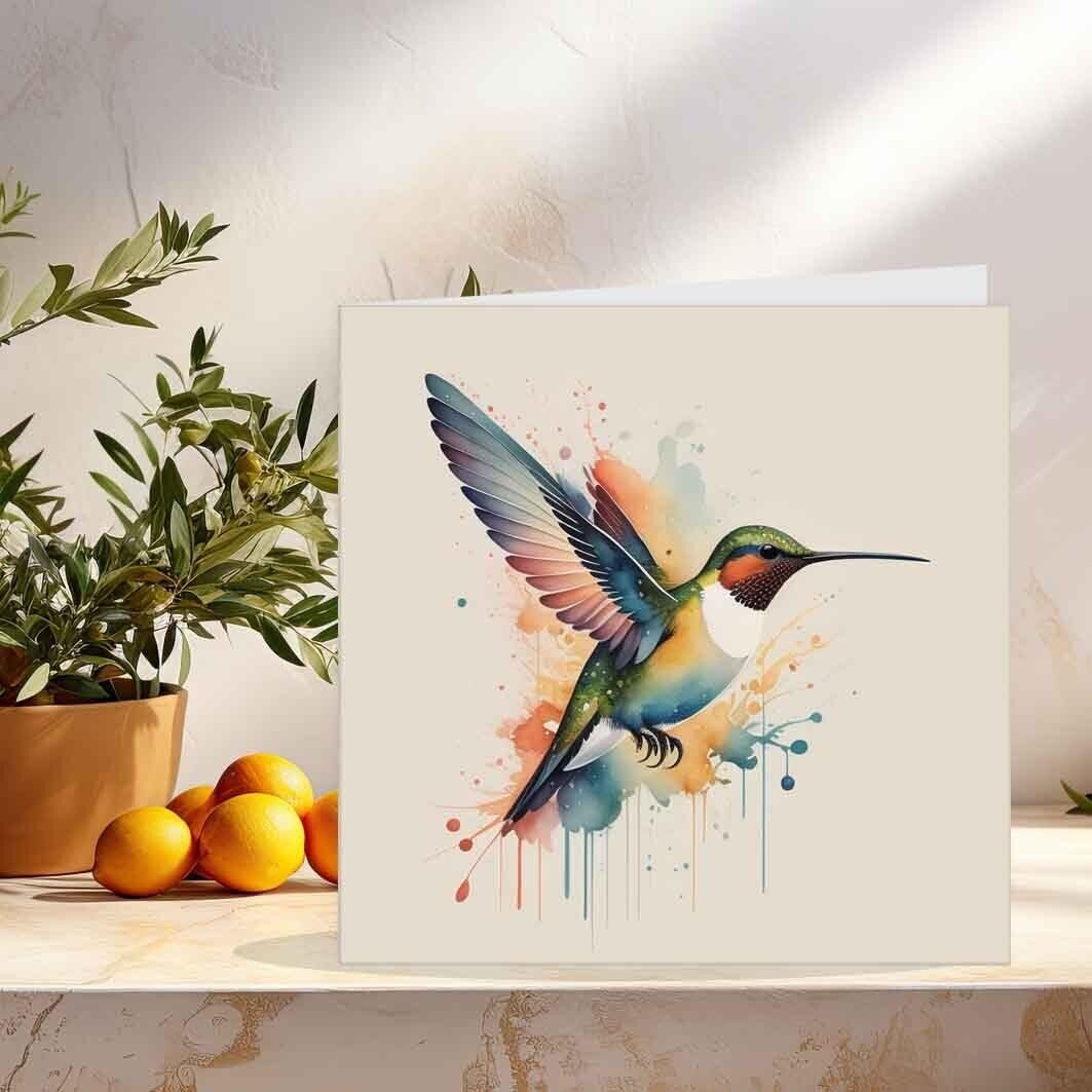 Hummingbird Greeting Card 145 x 145mm