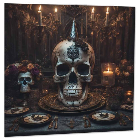 Gothic Skulls Birthday Card Goth Alternative Greeting Card 145 x 145mm