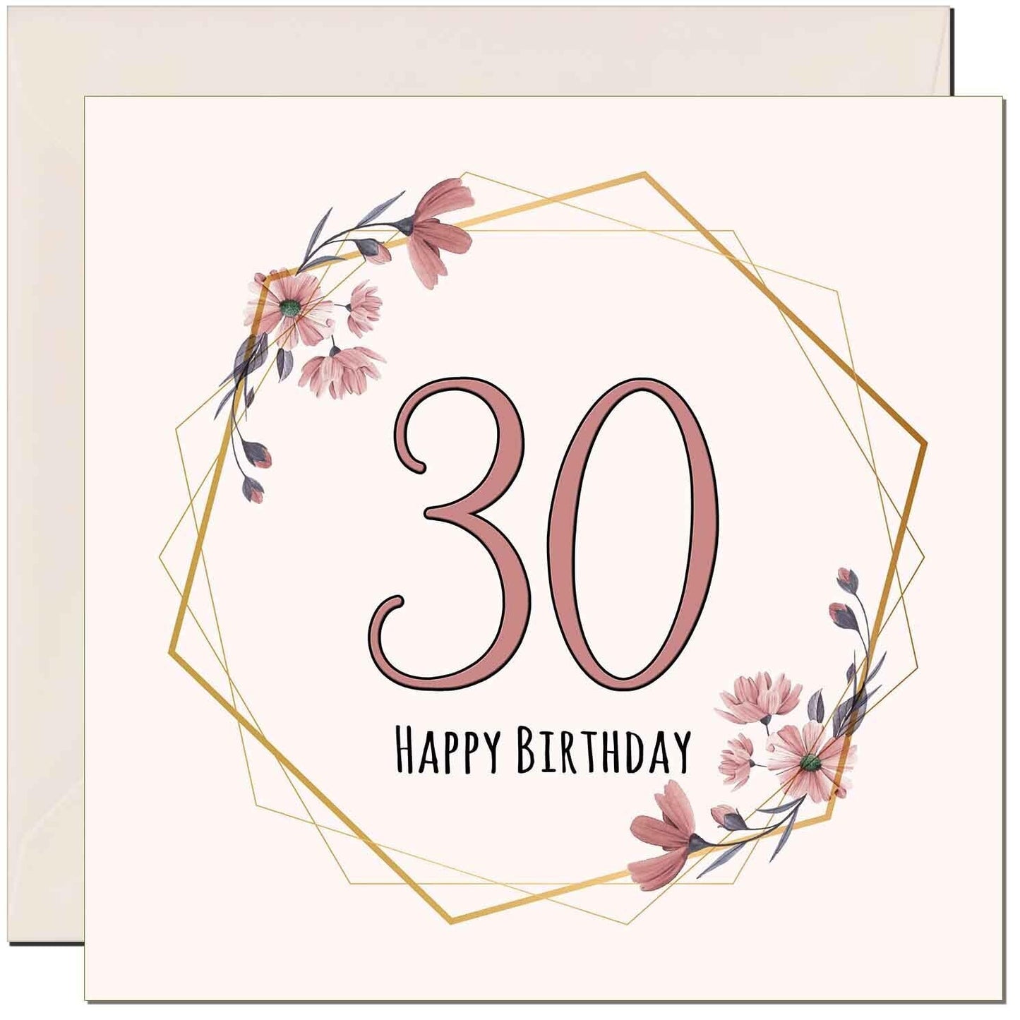 Floral Birthday Card for Women Elegant Beautiful