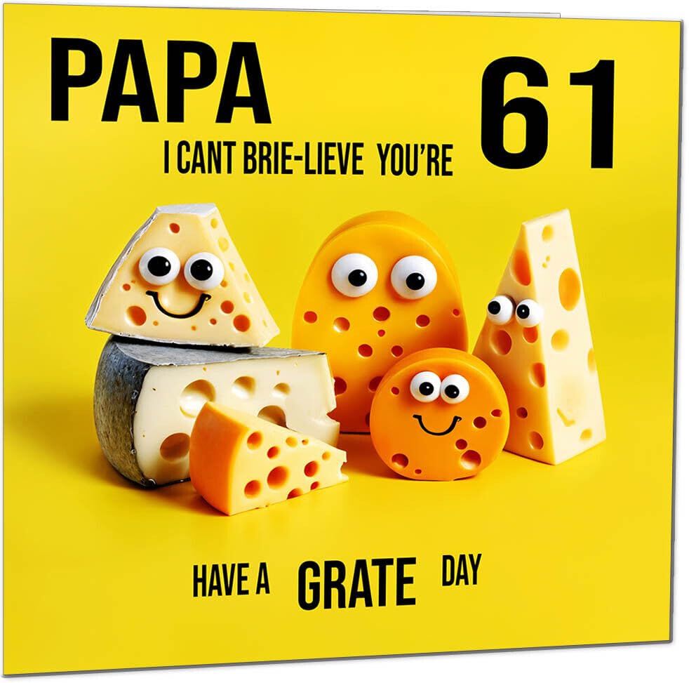 Papa funny Birthday Card for Papa - Cheese Pun Funny Papa's