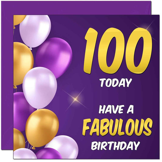 Birthday Card for Men women - Balloons Purple