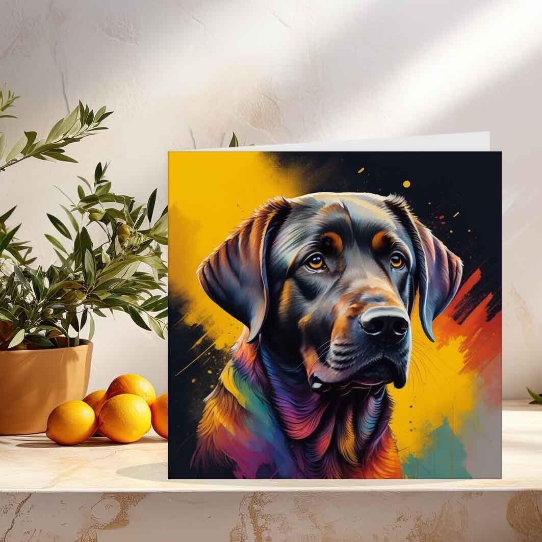 Labrador Birthday Card Watercolour 145mm x 145mm