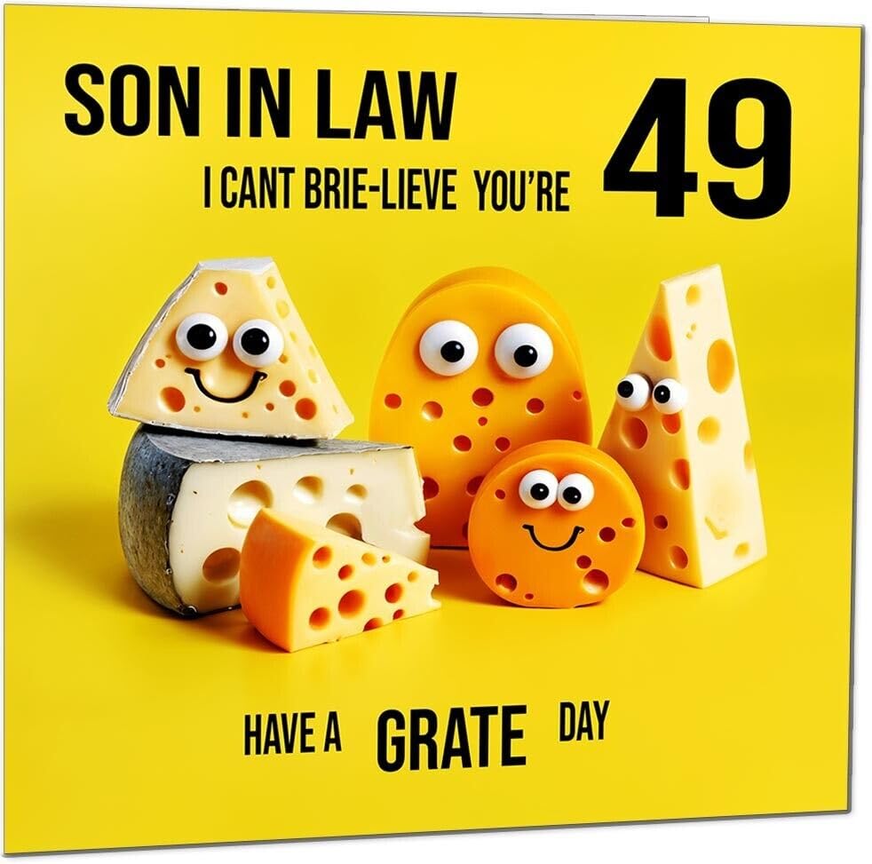 Son in Law Birthday Card - Cheese Pun Funny Son-in-laws