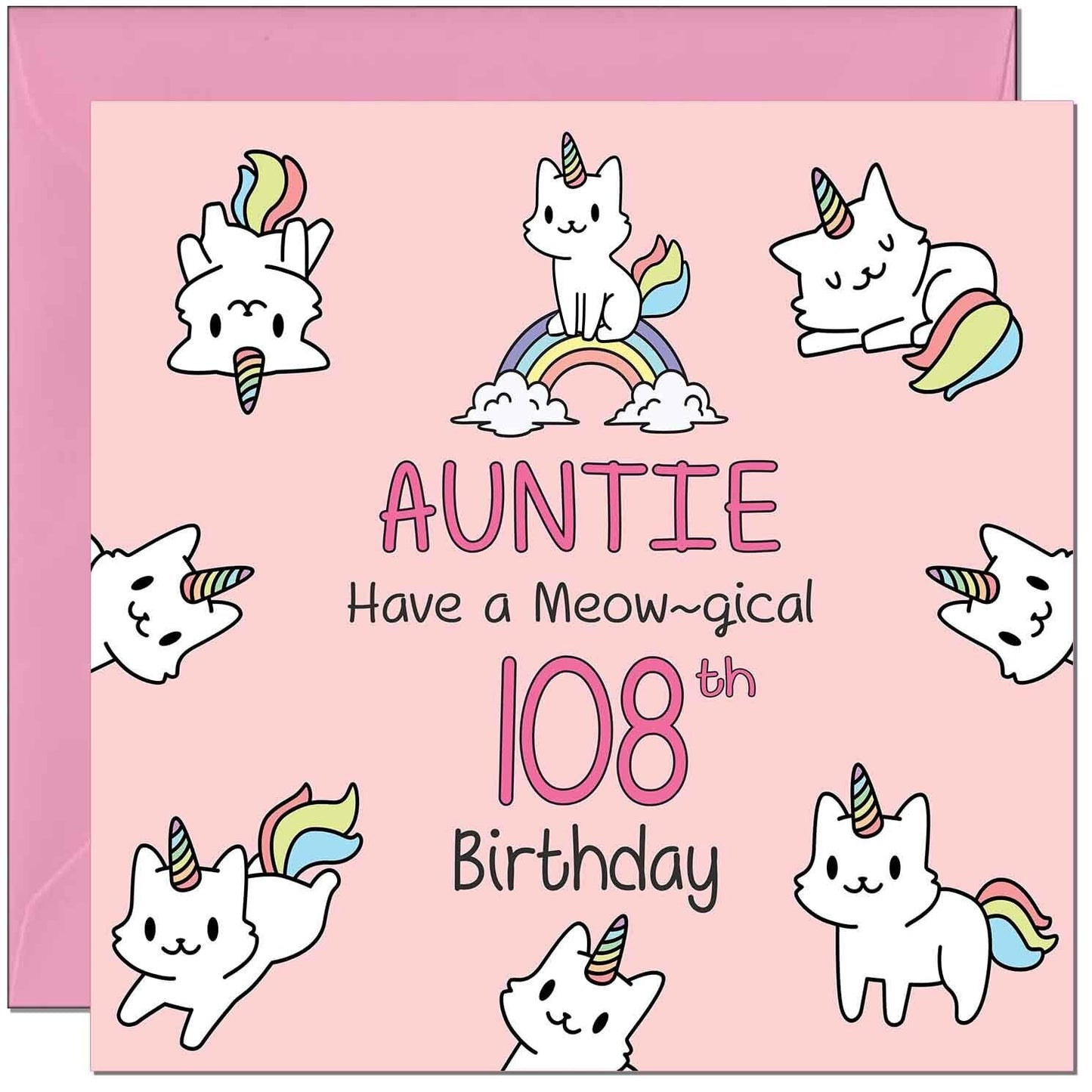 Auntie Birthday Card - Funny Cat Cute Aunty Aunt
