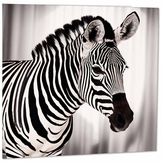 Zebra Greeting Card - Zebra Animal Card 145mm x 145mm