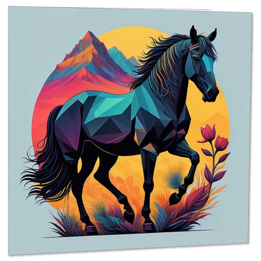 Horse Greeting Card painting Horse Illustration art 145 x 145mm