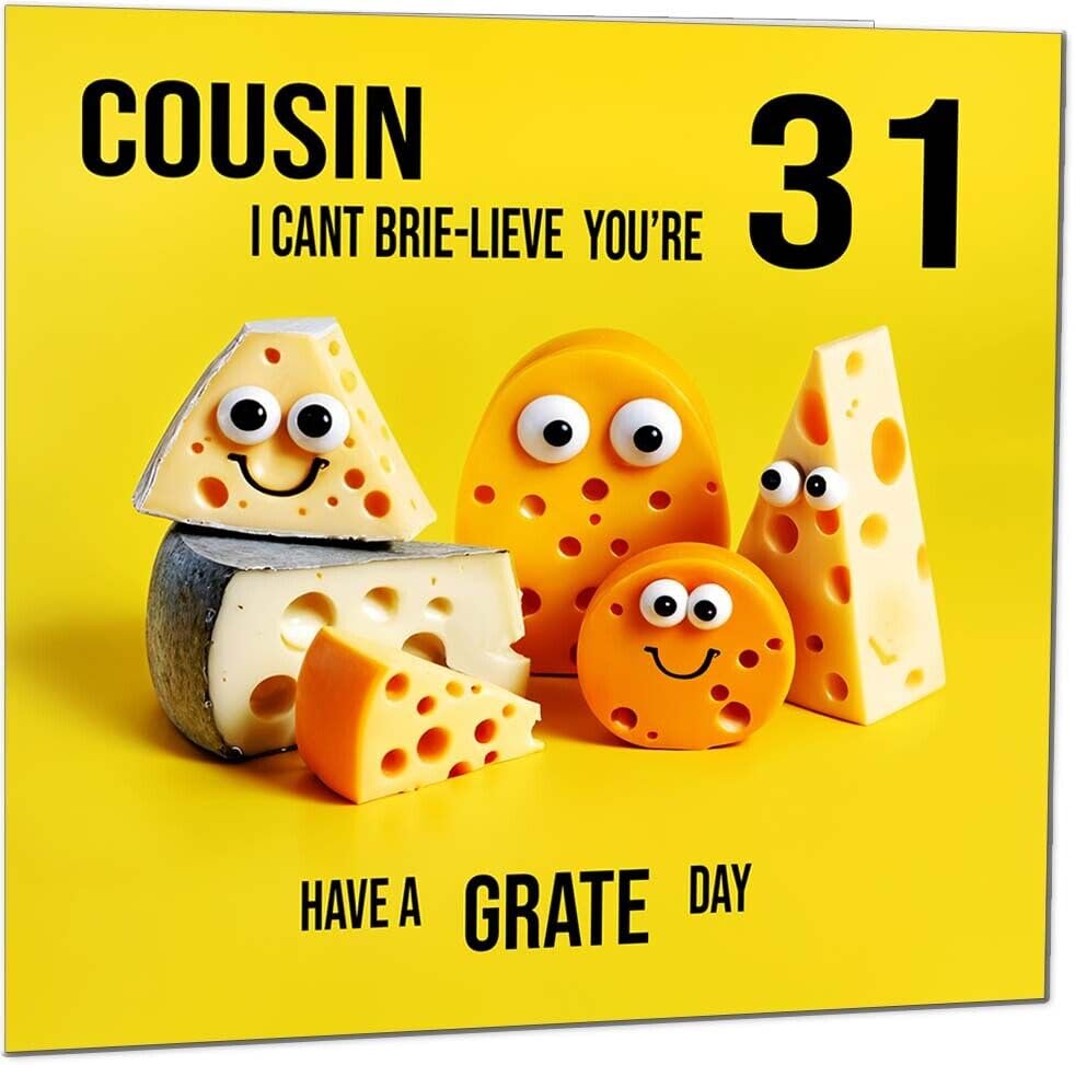 Cousin Birthday Card - Cheese Pun Funny Cousins