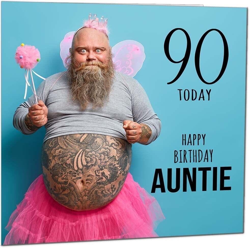 Aunt Funny Birthday Card - Bearded Man Joke Funny Aunties
