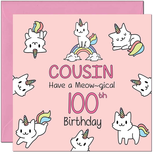 Cousin Birthday Card - Funny Cat Cute Cousin's