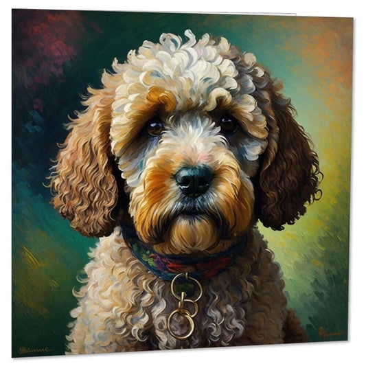 Cockapoo Greeting Card - Cockapoo Painting 145mm x 145mm