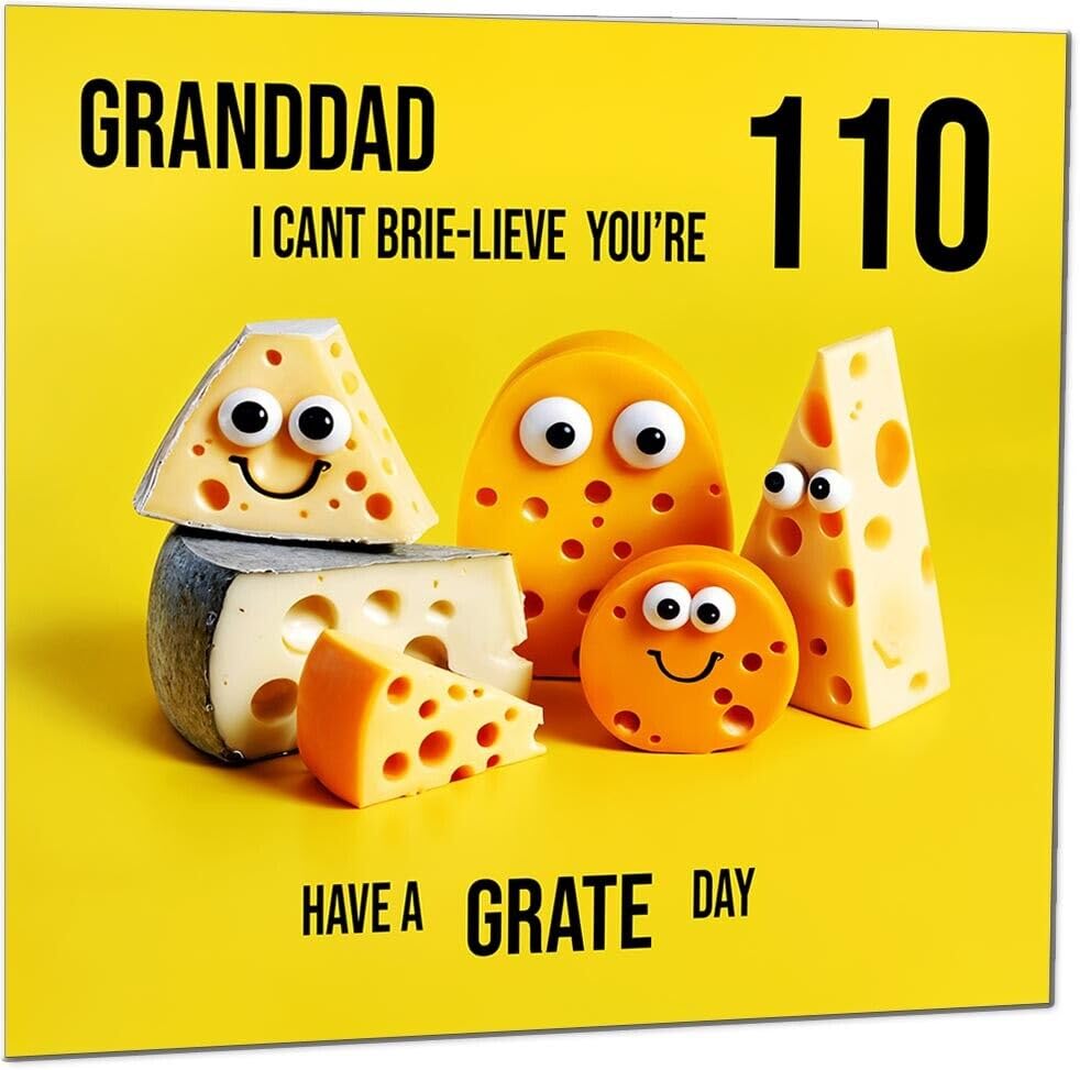 funny Birthday Card for Granddad - Cheese Pun Funny Granddad