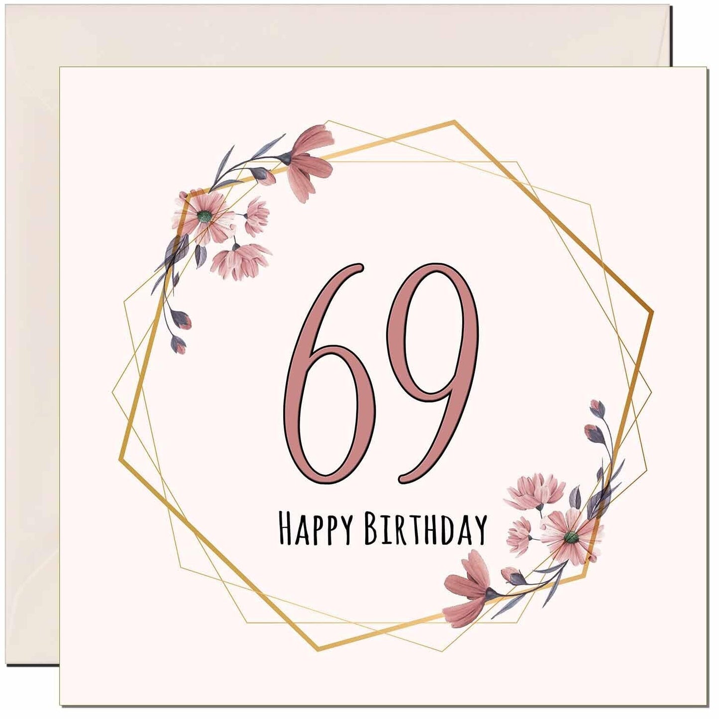 Floral Birthday Card for Women Elegant Beautiful