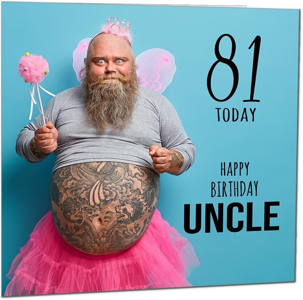 Uncle Funny Birthday Card - Bearded Man Joke Funny Uncles