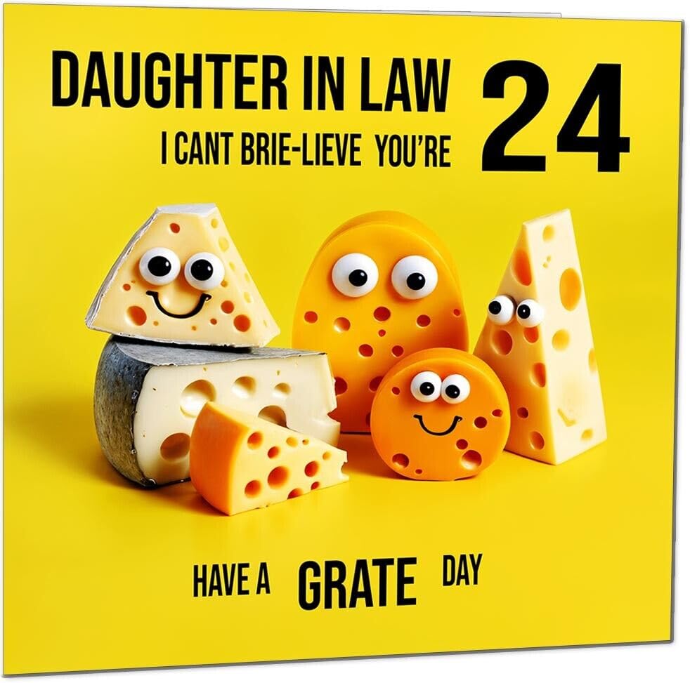 Daughter in Law Birthday Card - Cheese Pun Funny Daughter in Laws