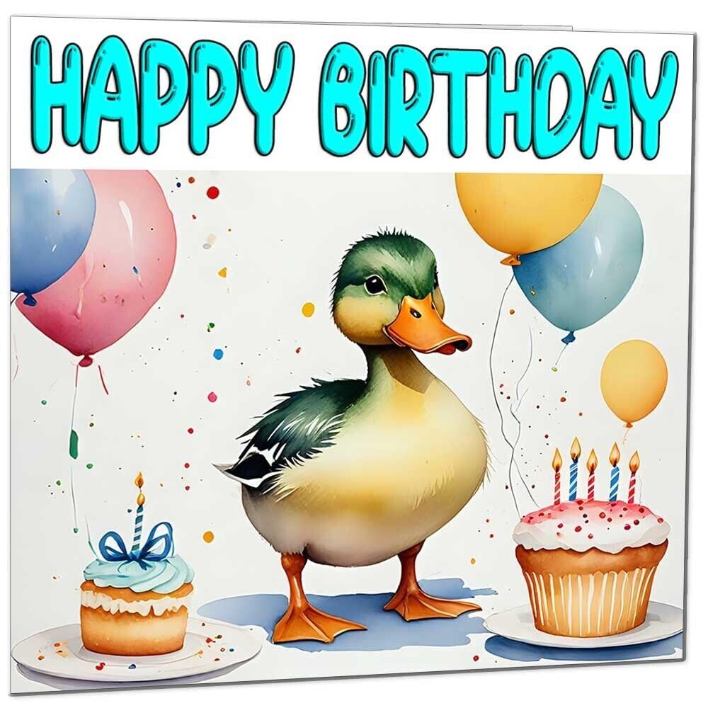 Duck Birthday Card - Quack 145 x 145mm