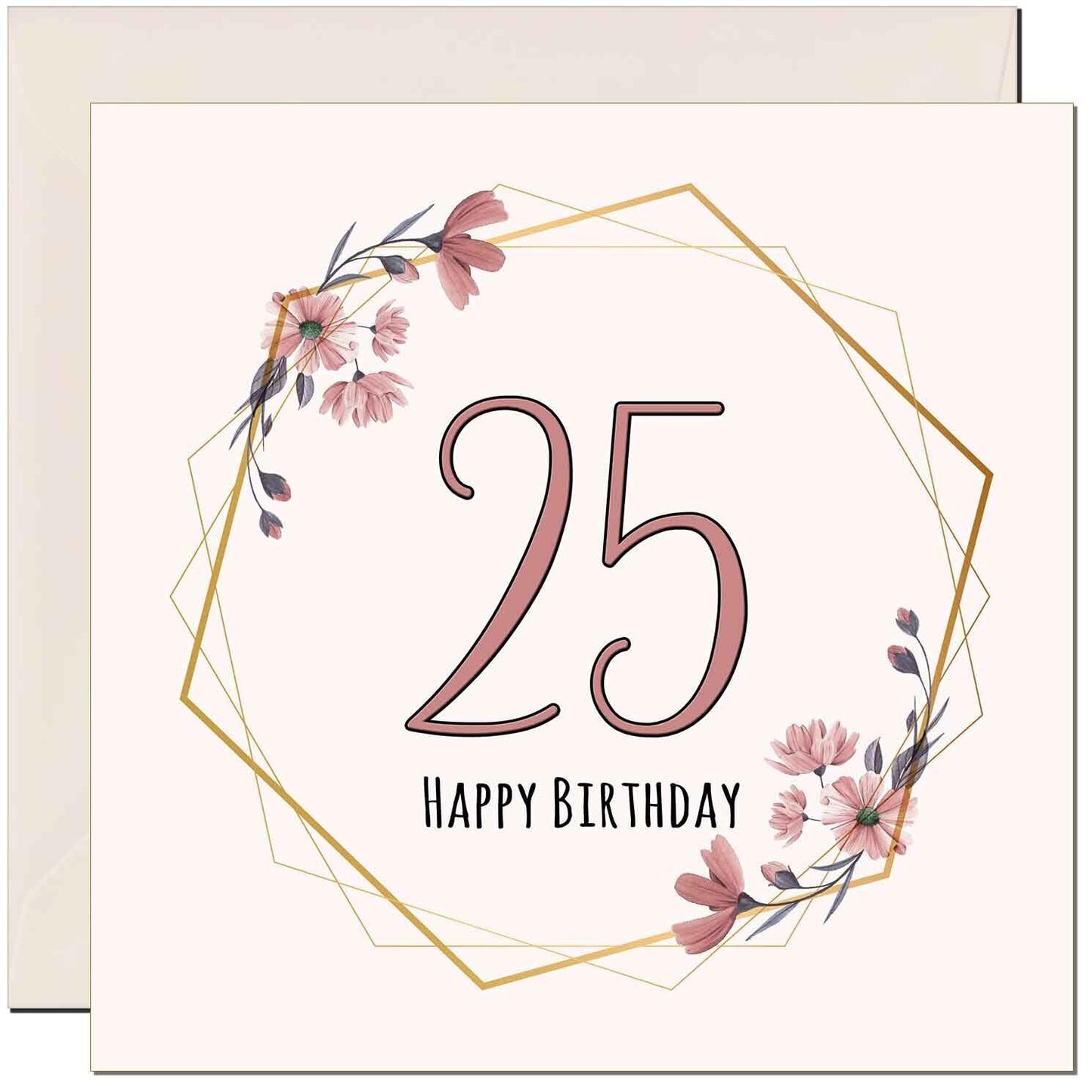 Floral Birthday Card for Women Elegant Beautiful