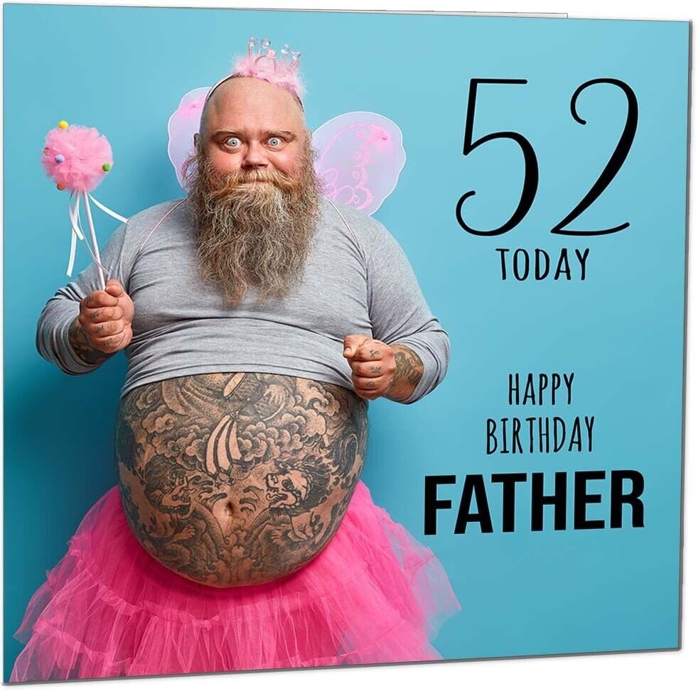 Dads Funny Birthday Card - Bearded Man Joke Funny Father