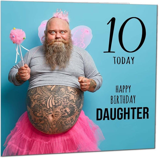 Daughter Funny Birthday Card - Bearded Man Joke Funny Daughters