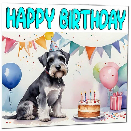 Miniature Schnauzer Birthday Card - Funny Dog Birthday Card 145 x 145mm