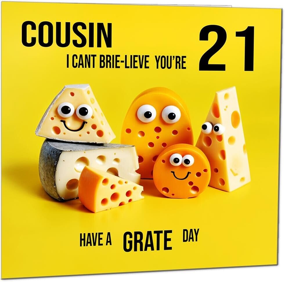 Cousin Birthday Card - Cheese Pun Funny Cousins