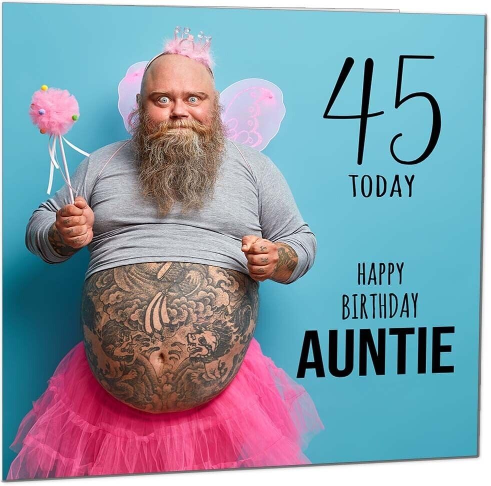 Aunt Funny Birthday Card - Bearded Man Joke Funny Aunties