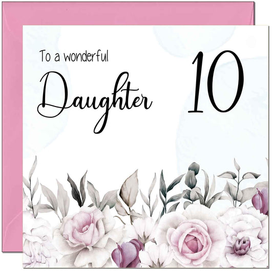 Daughter Birthday Card for Daughter Floral Elegant