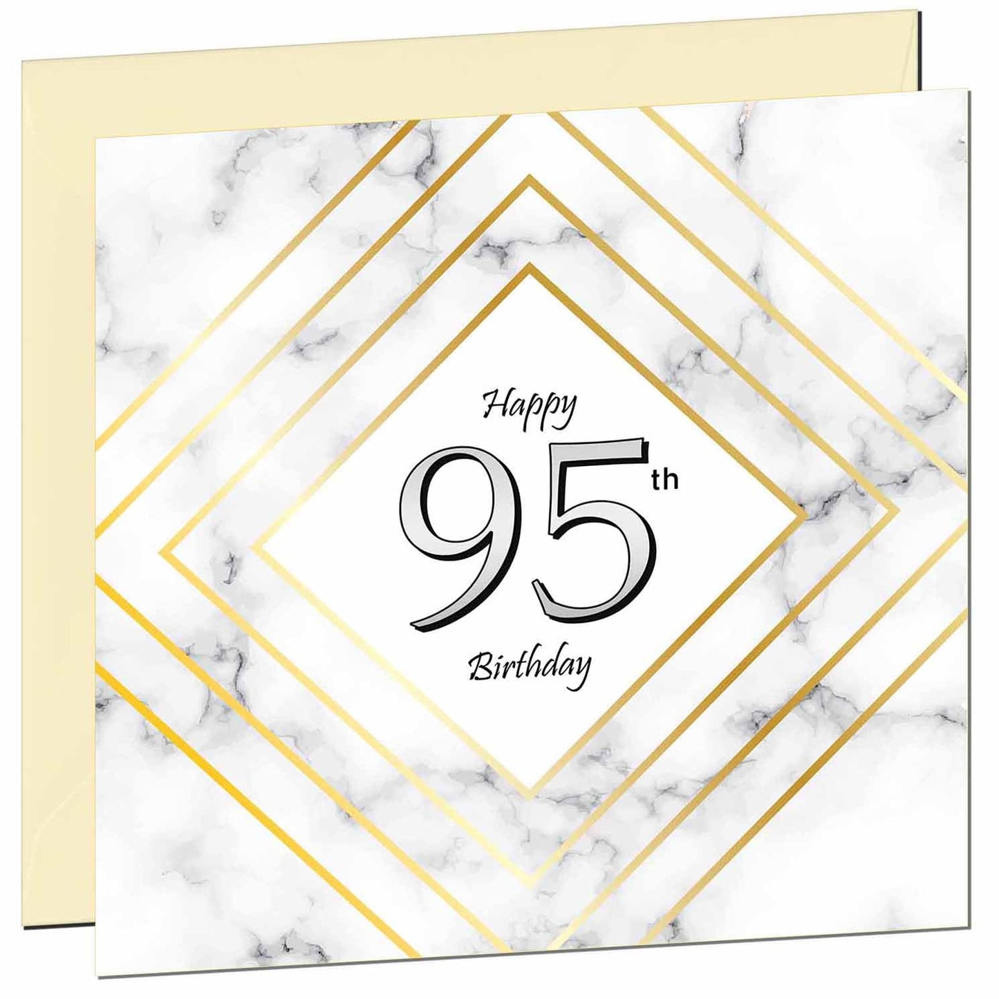 Birthday Card for Men Women - White Marble Gold - Birthday Cards for 59 year old Man FIfty Nine, Fifty Ninth Dad Grandad Grandpa Uncle Bday Gift Nan Mum Aunt