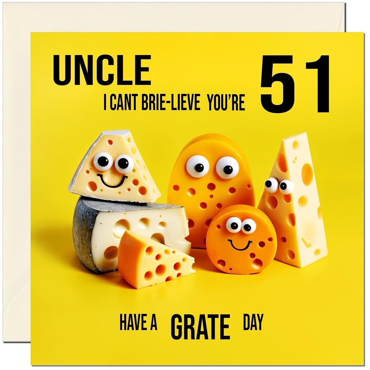 Uncle funny Birthday Card for Uncle - Cheese Pun Funny Uncles