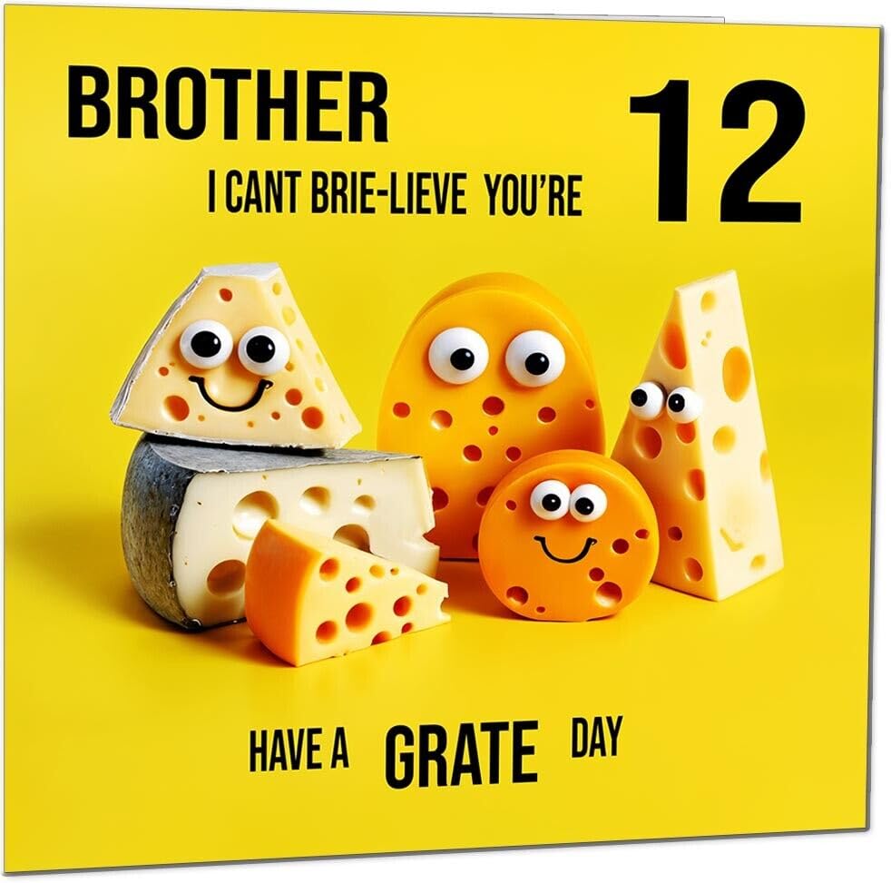 Brother Birthday Card - Cheese Pun Funny Brothers