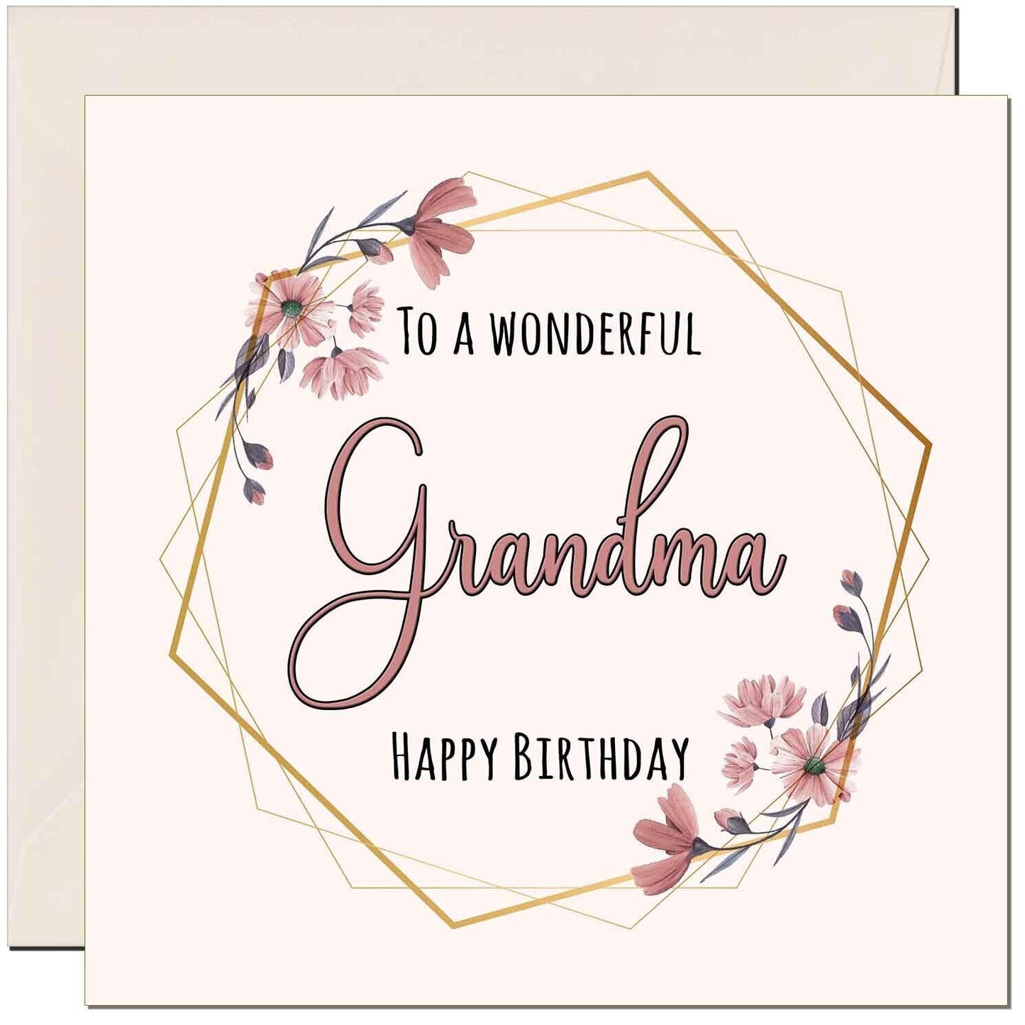 Floral Birthday Card for Women Elegant Beautiful